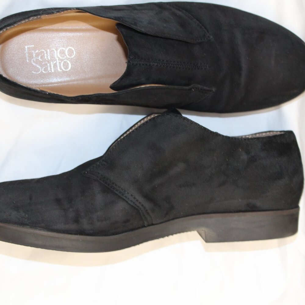 Franco Sarto Lucille Black Women's Leather Suede Shoe Size 9M